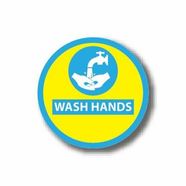 Ergomat 4in CIRCLE SIGNS Wash Hands DSV-SIGN 16 #0749 -UEN